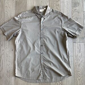 DKNY Taupe Short Sleeve Men's Shirt XL